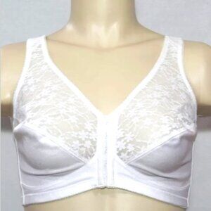 Exquisite Form 565 Posture Front Close Wire-Free Bra Sz 42C White 131G